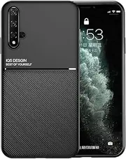 Kepuch Mowen Case Cover Bumper Built-in Metal Plate for Huawei Nova 5T/Honor 20 - Black