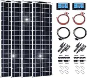 Flexible Solar Panel Kit, 800 Watt 12 Volt Extremely Flexible Monocrystalline Solar Panel 4pcs 200 Watts, with 40A Charger Controller and Solar Cable for Motorhome RV Boat Camping