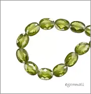 8 Sparking CZ Flat Oval Beads 6x8mm Olive Green #64119