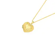 9ct Embossed Border Heart Locket