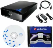 ASUS BW-16D1X-U 16x Blu-Ray Burner Drive with USB 3.0 +FREE 1pk 25GB BD-R MDisc