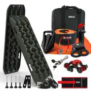 X-BULL Winch Recovery Kit 13PCS With Recovery tracks Snatch Strap Mounting Pins 4WD Truck Olive Green Gen3.0