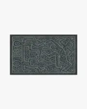 90' x 150' | Machine Washable Runner Rug | Kid & Pet Friendly | Indoor Rug | Keith Haring Funny Gallery Spruce Green | Ruggable