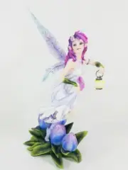 Purple White Night Fairy Figurine with Lantern by Backwoods Lighting LLC 92075