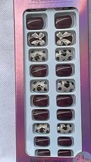 Ethnic Choice Matte Finish Press On Nails,Set of 20 “Unbreakable” and Thin as Natural Nails with Glue (065)