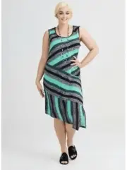 TS TAKING SHAPE NIKITA STRIPE DRESS BLACK/GREEN Size M (fits 18-20) *NEW*