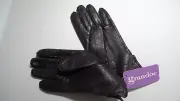 GRANDOE- LEATHER GLOVES - NEW WITH TAG - DARK BROWN - MEDIUM