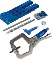 KREG Durable Pocket-Hole Jig 320 with Classic 2 Inch Face Clamp - Includes Wood
