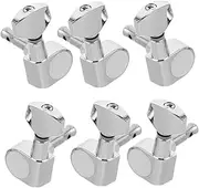 ifundom 6pcs Guitar Tuning Pegs Acoustic/electric Guitar Tuners Closed Design String Pegs Silver Square Head Repair Kit