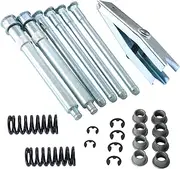 Door Hinge Pin Bushing Repair Kit with Spring + Door Spring Tool Compatible with Chevrolet C1500 C2500 C3500 K1500 K2500 K3500 GMC Suburban Tahoe Car Front Door Hinge Kit