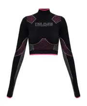 Balmain High Neck Seamless Cropped Top 1 Black
