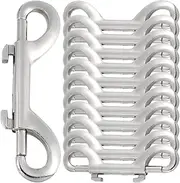 DOITOOL 12pcs Double Buckle Snap Hooks for Pet Leash Marine Grade Metal Clips Water Bucket Clips Double Ended Snap Hooks Chain Leash Keychain Hook Lanyard Snap Clasp Zinc Alloy Rings Goat