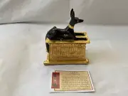 Egyptian Resin Anubis Jackal Head Black on Gold Tomb Handmade 5.5" X 4.75" #164