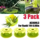 For Ryobi Replacement Twisted 0.080 In. String Trimmer Auto Feed Line Spools 3pc