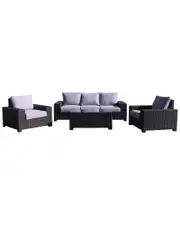 Courtyard Casual St Lucia 4Pc Sofa Set With 1 Sofa, 1 Coffee Table And 2 Club Chairs