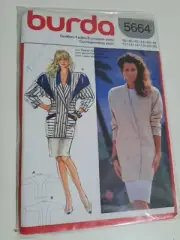 Burda 1980's Jacket Pattern 5664 Sizes 12-20 Uncut