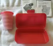 Tupperware Back to School Tumbler and Sandwich Set Neon Pink New