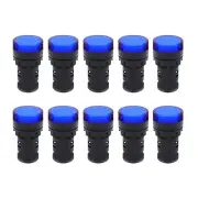 Indicator Light AC/DC 12V 20mA LED Flush Panel Mount Blue 10 Pcs