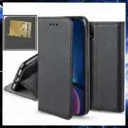 For APPLE IPHONE XR FLIP CASE BOOK LUXURY BLACK COVER PU LEATHER WALLET STAND