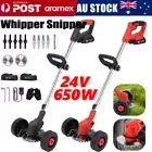 Cordless Grass Trimmer Lawn Grass Brush Cutter Blade Whipper Snipper W/2 Battery