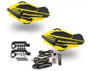 Powermadd Sentinel Lights Hand Guards Yellow Black Mount Raptor Banshee YFZ YFZR