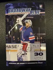 NY RANGERS HENRIK LUNDQVIST JERSEY RETIREMENT NIGHT GAME PROGRAM MSG 1/28/2022