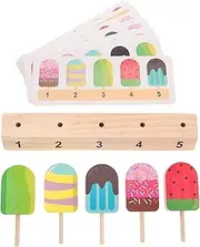 LRXIYODE 1set Wooden Ice Cream Toy for Boy Girl Pretend Play Dessert Counting Game to Boost Creativity and Logical Thinking for Parent-boy Girl Interaction and Fun Family Activities