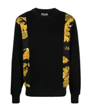 baroque-pattern cotton sweatshirt XL Black