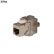 12 Pcs Cat6A RJ45 Toolless Keystone Jack FTP Shielded 180 Degree Die Cast Module