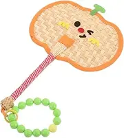 GAROZATION Portable Handheld Pumpkin Shaped Fan for Women Men Adorable Retro Design for Weddings Festivals Beach Trips Stylish Cooling Accessory for Home Decor