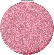 Small Compact Mirror Pink Glitter Makeup Mirror Pocket Mirror for Women Double Sided Round Mirror Portable Hand Mirror Folding Compact Mirror for Purses Pocket Mirrors