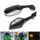 機車後照鏡後照鏡帶 LED 轉向信號燈 適用於 山葉 R15 V3 HONDA CBR 後照鏡 NINJA400 ZX