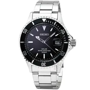 【SEIKO 精工】精工太陽能水鬼鋼帶錶-黑(SZEV011 日本版)