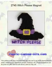 Witch Please Magnet-Plastic Canvas Pattern or Kit