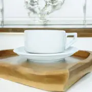 Porcelana Veracruz Brazil White Ceramic Espresso Cup & Saucer Set NEW