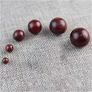[Niviora] ZBSS 50pcs/lot Natural Wood Beads 6 8 10 12 15 18 20mm Zambia Lobular Red Sandalwood Spacer Beads for Jewelry Making 0925 (Color : Photo Color, Item Diameter : 6mm 50pcs)