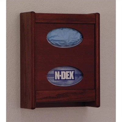 Wooden Mallet Glove and Tissue Box Holder in Mahogany