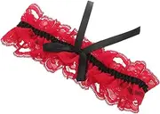 [FOMIYES] Bowknot Leg Ring Women's Set Elastic Leg Soft Lace Fabric Comfortable Fit for Wedding