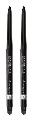 Rimmel London exaggerate auto waterproof 2 Count (Pack of 1), Blackest Black