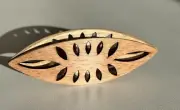 Handcrafted Wooden Tatting Shuttle – 3" Long, 1" Wide – Symmetrical Cutouts