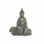 Decorative Figure Dkd Home Decor 38 x 25 x 43 Cm Black Golden Buddha Dark Grey Oriental Modern