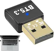 Wireless Dongle Receiver,5.3 Desktop Wireless Receiver Transmitter | USB Plug and Play for Laptop Computer Headphones Keyboard