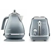 DeLonghi Icona Metallics Kettle & 2-Slice Toaster Bundle