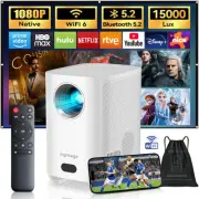 [Electric Focus] Projector with WiFi and Bluetooth, 1080P Native Projector, 1...