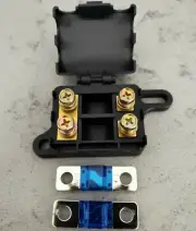 Twin Midi Fuse Holder suits - Dual Battery Installation inc 2 X 100 Amp fuses