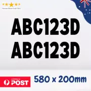 Boat Rego 200mm - Registration Marine Grade Vinyl Sticker Decal - Set of 2