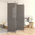 4 Panel Room Divider Gray Fabric 200x220 cm Modern Home Decor Privacy Screen