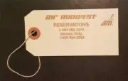 AIR MIDWEST Airlines 1980s Baggage Tag Unused Kansas City