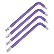 4Pcs Ball End Hex Key Wrench, 8mm l Shape Long Arm S2 Steel Repair [Purple]