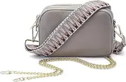 [Woodland Leathers] Genuine Leather Ladies Cross Body Bag, Shoulder Bag With Adjustable Wide Strap, Chain And Wrest Band, Italian Designed Multipurpose Shoulder & Crossbody Bags For Women